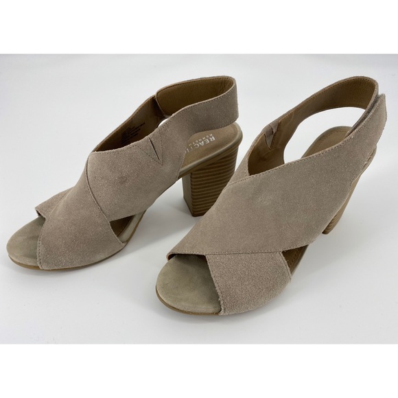 Kenneth Cole Beige Brown Cari Love Suede Leather Heels - Picture 2 of 8